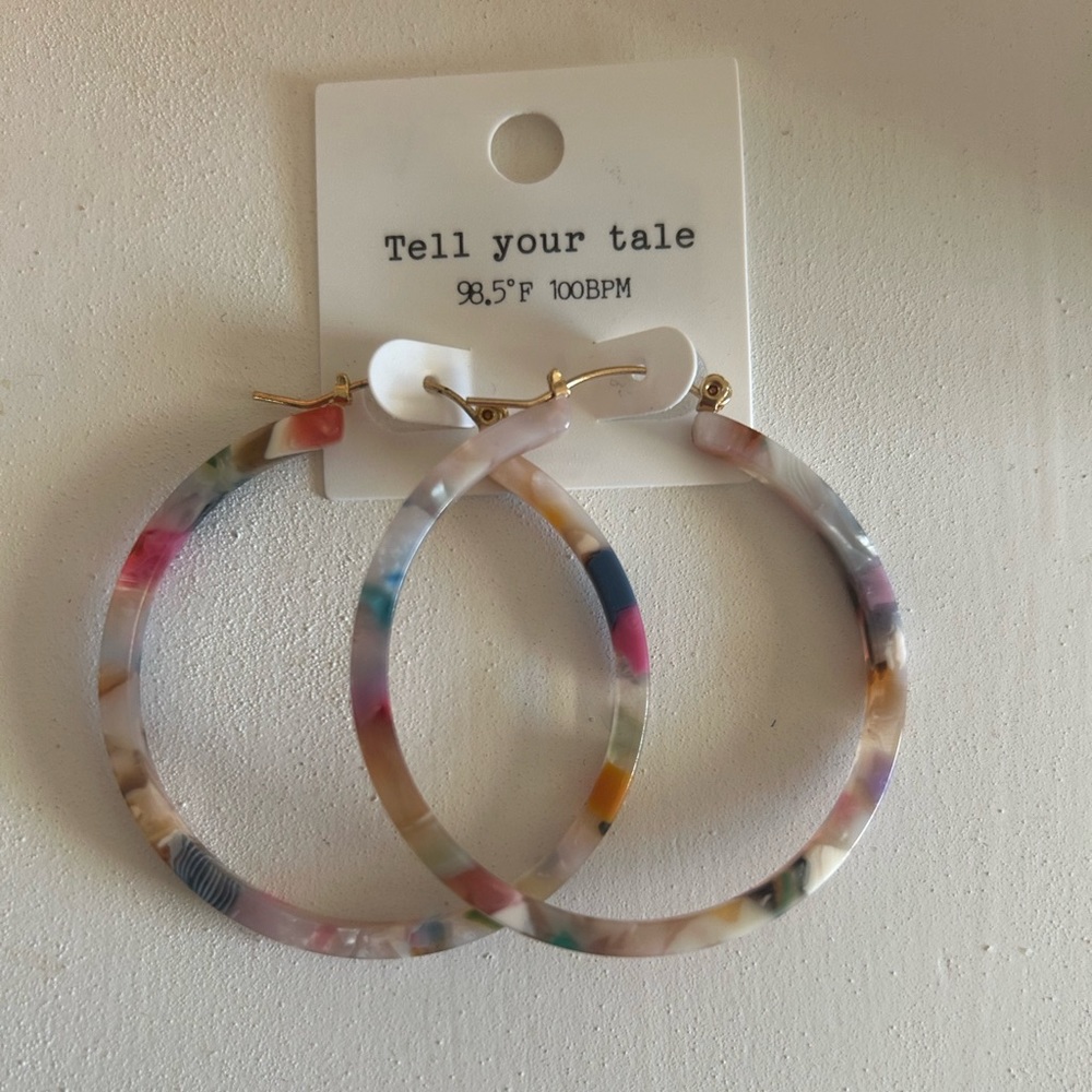 multi colored hoop earrings